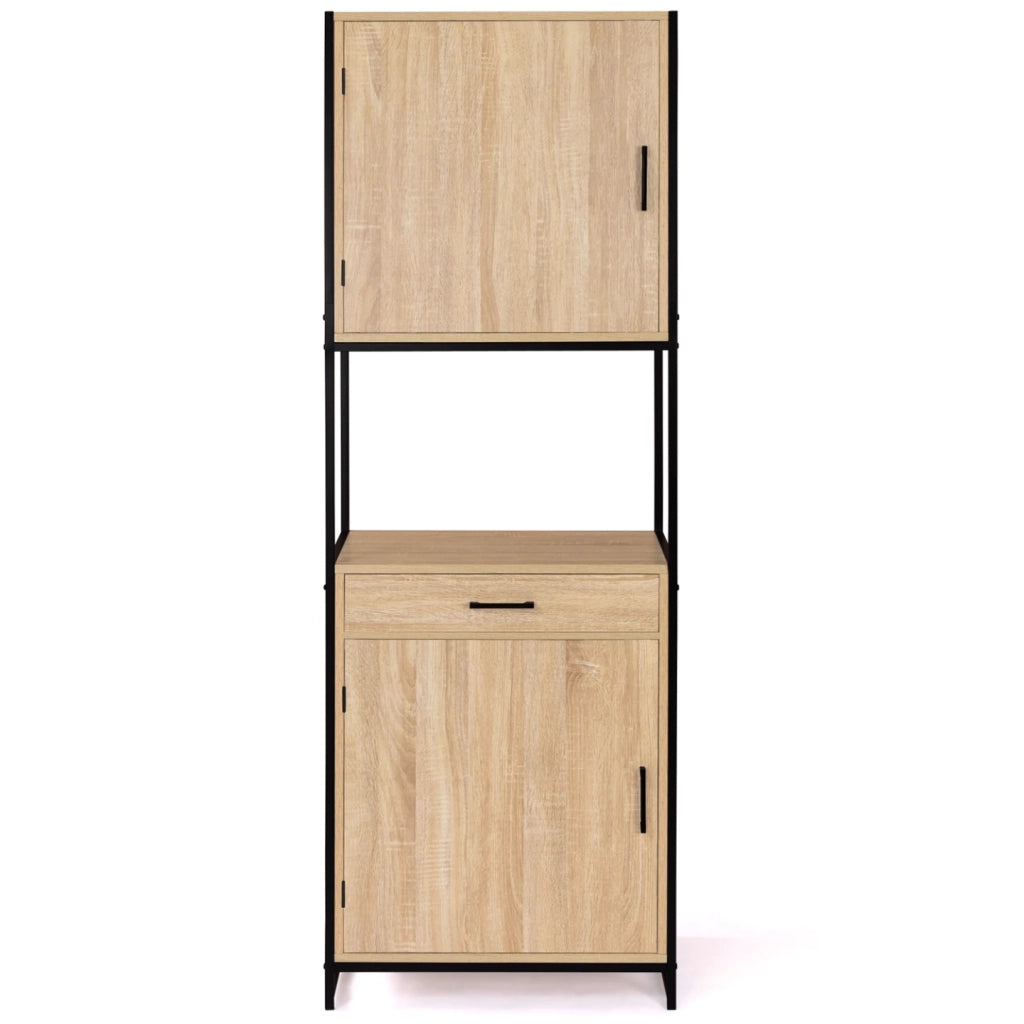 IDMarket - Credenza da cucina 60 CM DETROIT mobile di design industriale a 2 ante + cassetto