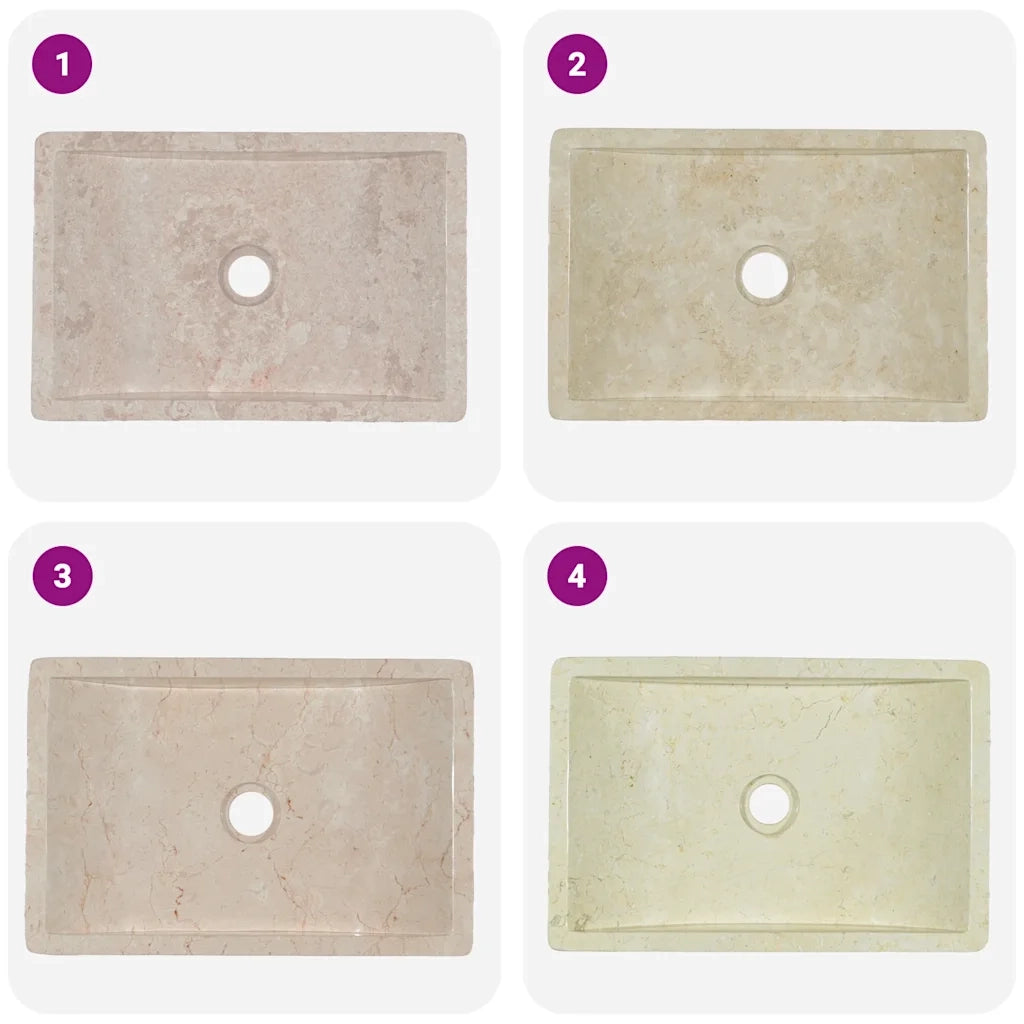 Lavandino 45x30x12 cm in Marmo Crema