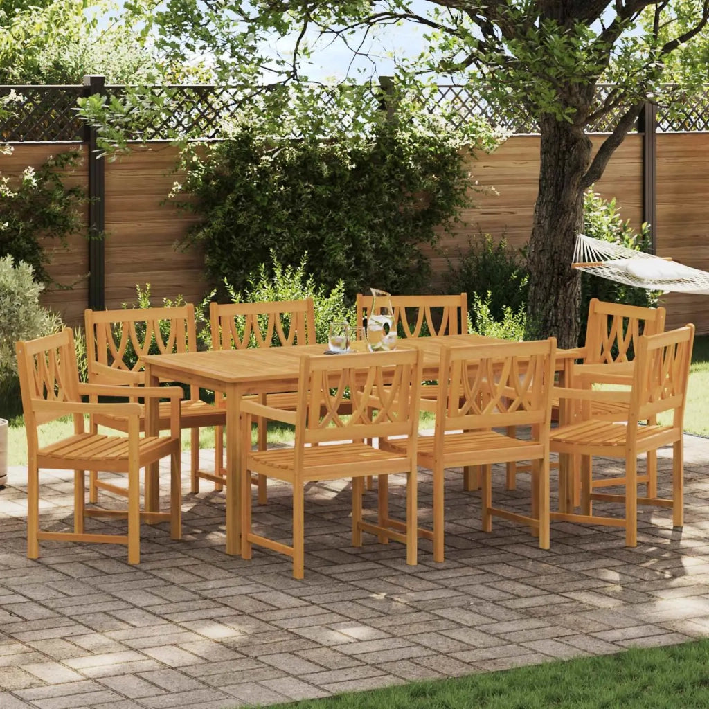 Sedie da giardino 8 pcs Naturale Legno di Acacia Massello