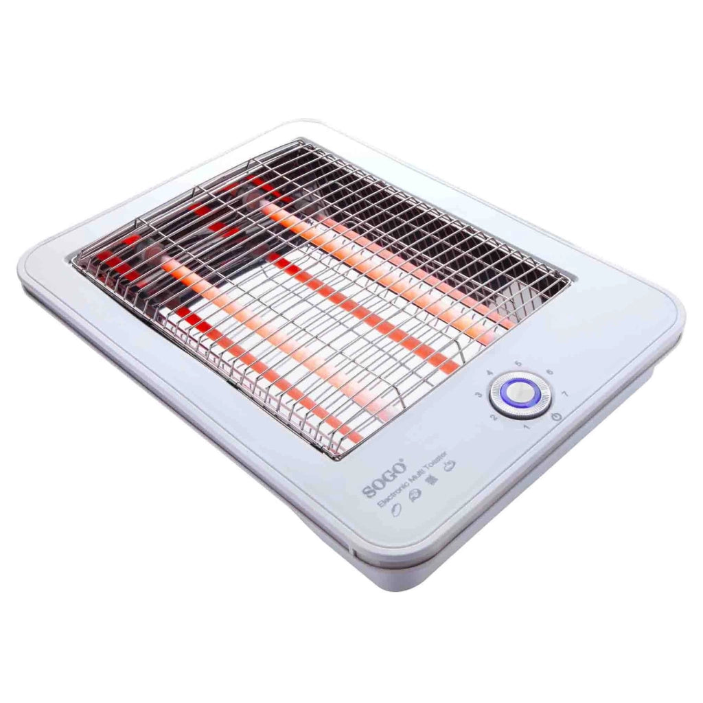 Tostapane orizzontale 4 fette, 7 livelli tostatura regolabili, vassoio briciole estraibile 700W cucina - SOGO