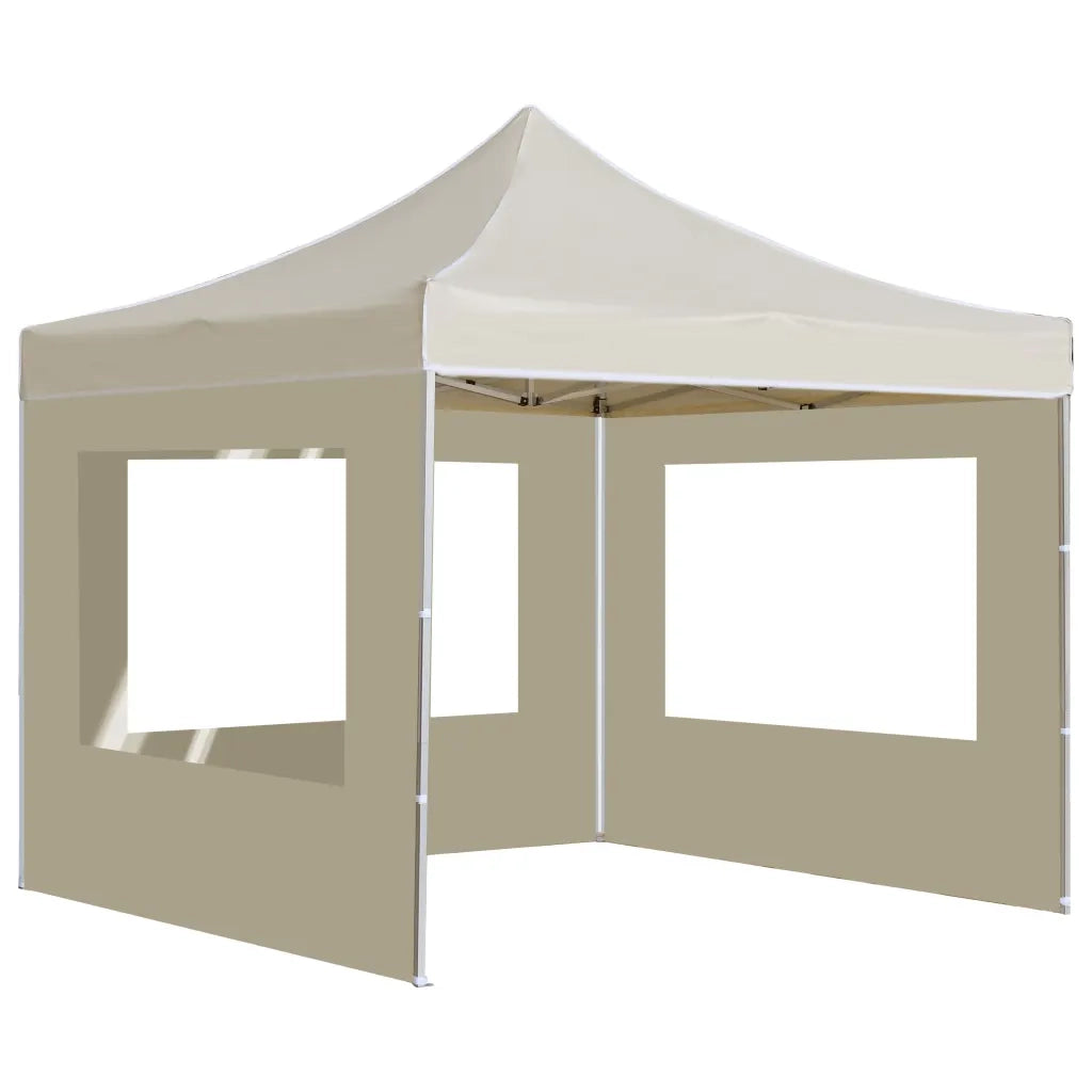 Gazebo Professionale Pieghevole Alluminio con Pareti 2x2m Crema 48930