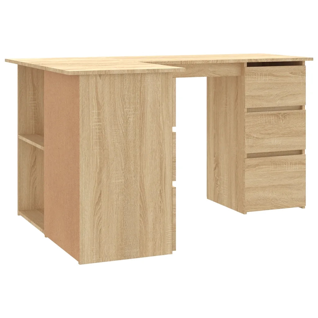 Scrivania | Tavolo da Ufficio Angolo Rovere Sonoma 145x100x76 cm Legno Multistrato
