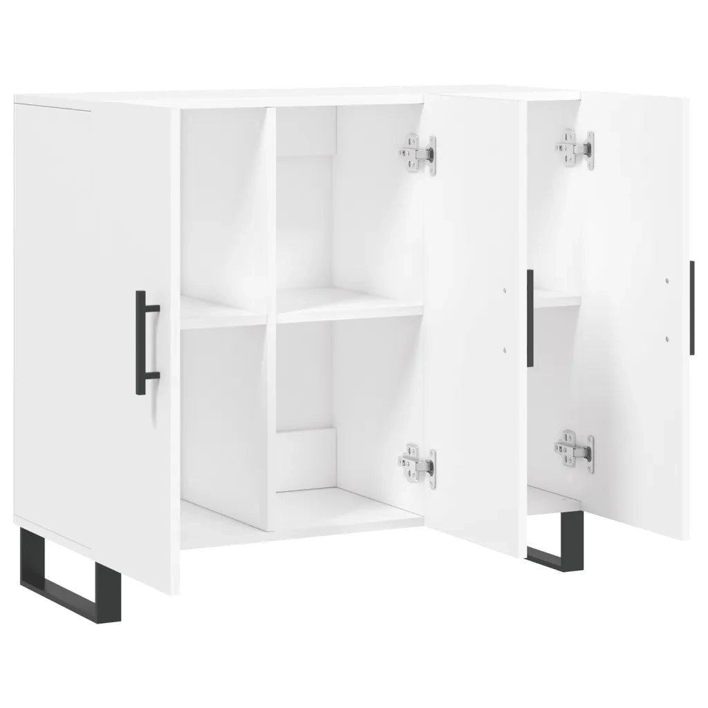 Credenza | Madia | Buffet da pranzo | Armadio da pranzo Bianca 90x34x80 cm in Legno Multistrato
