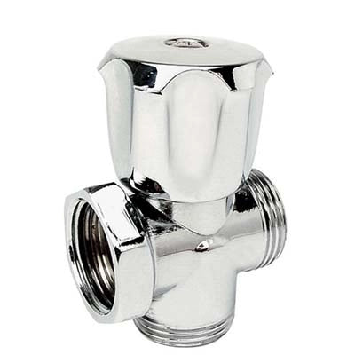 RUBINETTO A VITE 3 VIE X LAVATRICE 255 ITAP - OTTONE CROMATO 1/2MX3/4M- 2 pezzi