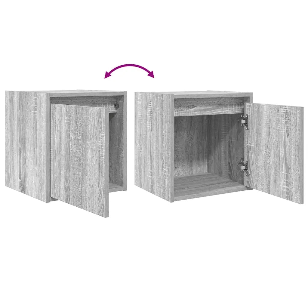 Comodino | Armadio da Notte | Mobiletto da notte a Muro Grigio Sonoma 38x34x40 cm