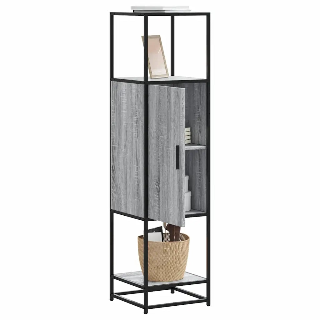 Credenza-Buffet-Armadio da cucina Grigio Sonoma 35,5x35x139 cm Legno Multistrato Metallo 724840