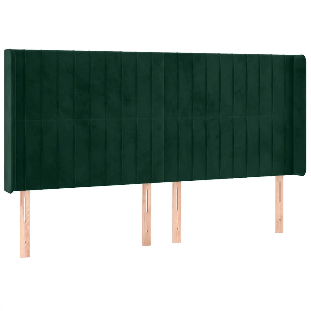 Testiera a LED Verde Scuro 163x16x118/128 cm in Velluto 3124343