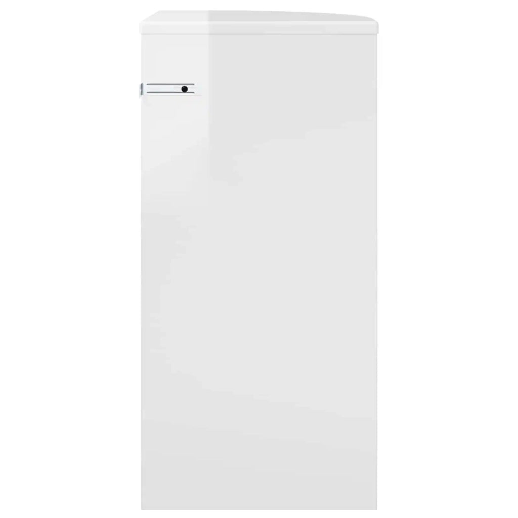 Tavolino Bianco Lucido 29,6 x 29,6 x 60 cm Legno multistrato 891124
