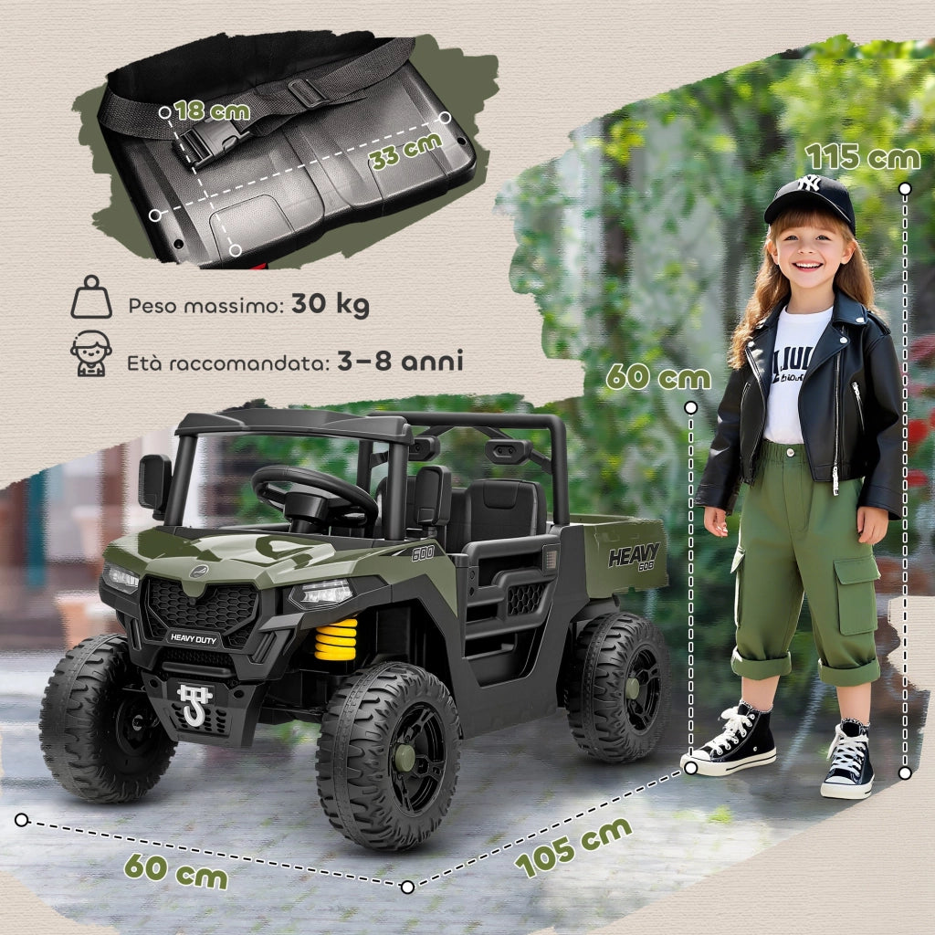 Auto Elettrica Bambini 12V ¨C Xylo ¨C Verde con Telecomando e Musica 3-8 Anni