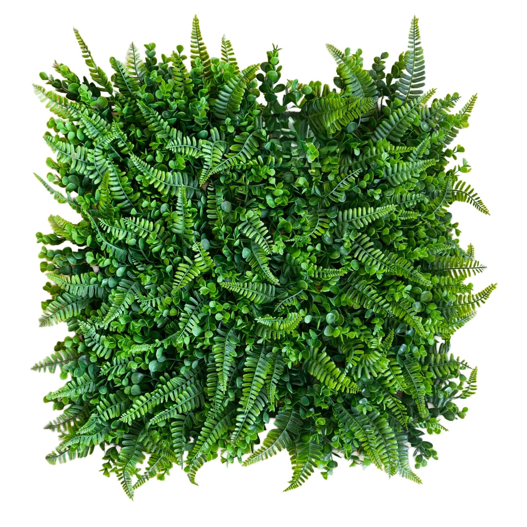 Pannelli Verde Verticale 50×50 cm Ultra-realistici e folti, per interno/esterno FELCI E BOSSO - Eternal Parquet