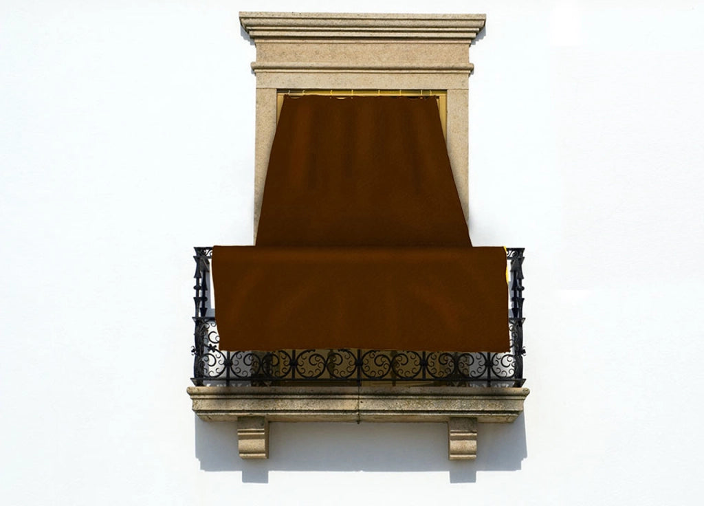 Tenda Da Sole A Caduta Per Esterno Balcone Casa Telo Ombra UV Modello Tinta Unita - 145x250 - Marrone