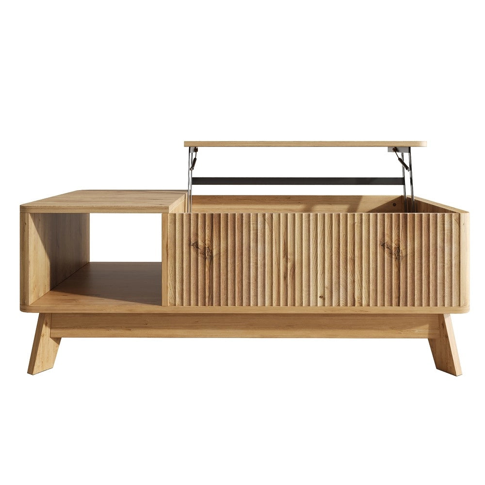 Tavolino da Caff¨¨ con Piano Alzabile ¨C Xylo ¨C MDF, Design Moderno, Vano Laterale