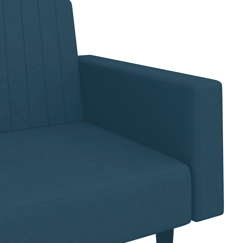Divano Letto a 2 Posti Blu in Velluto 375936