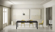 Tavolo allungabile Account 24 con top in ceramica marmo portoro opaco e allunghe in MDF nero - Stones