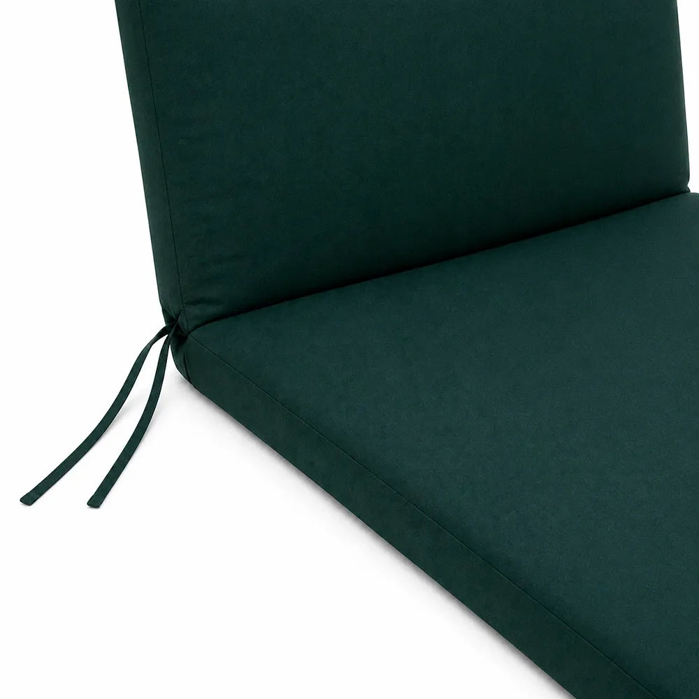Cuscino per lettino da esterno 190x60 cm con schienale reclinabile e laccetti in poliestere – Verde