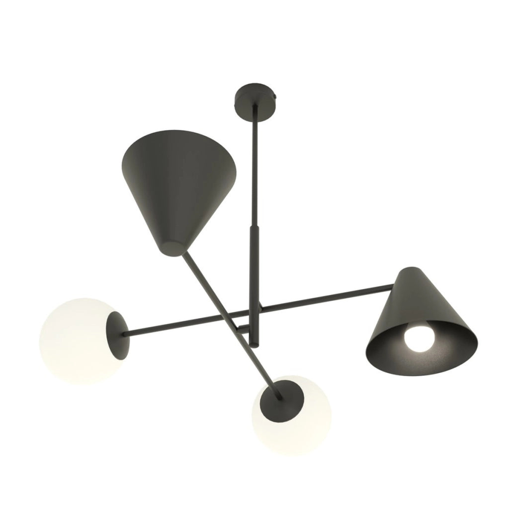 Lampada a sospensione HERMES in acciaio nero opaco