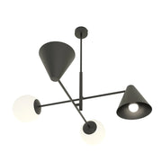 Lampada a sospensione HERMES in acciaio nero opaco
