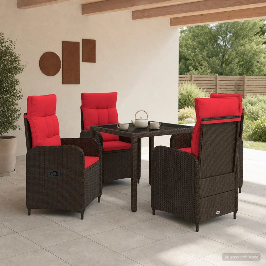 Set da pranzo per esterni 5 pz polyrattan 3422313
