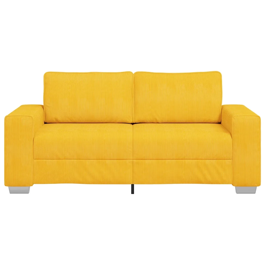 Divano Divanetto Giallo Chiaro 140cm Tessuto di Velluto a Coste