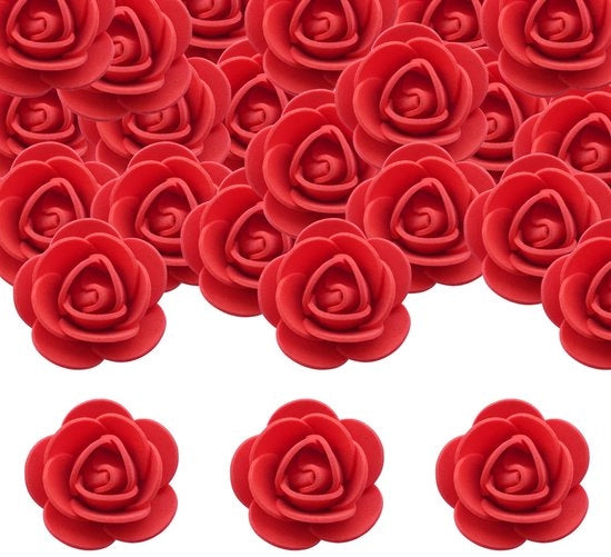 Fiori di schiuma realistici 100 pezzi - Design realistico - Dimensioni 3,5 cm x 2,5 cm - Rame e rosa chiaro - Leggero - Decorazione per matrimoni - Facili da utilizzare - Fiori artificiali
