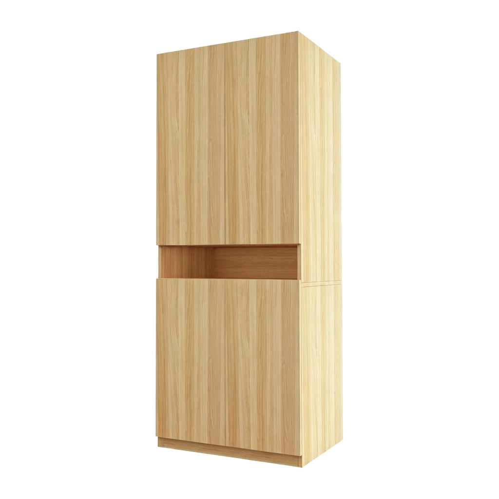 Armadio con vano LED e ampio spazio interno in MDF color legno 70 × 55 × 180 cm