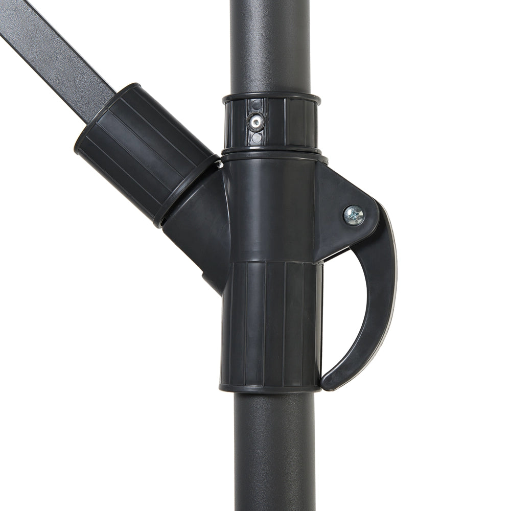 Ombrellone da giardino in tessuto grigio acciaio 235 cm a manovella resistente agli agenti atmosferici