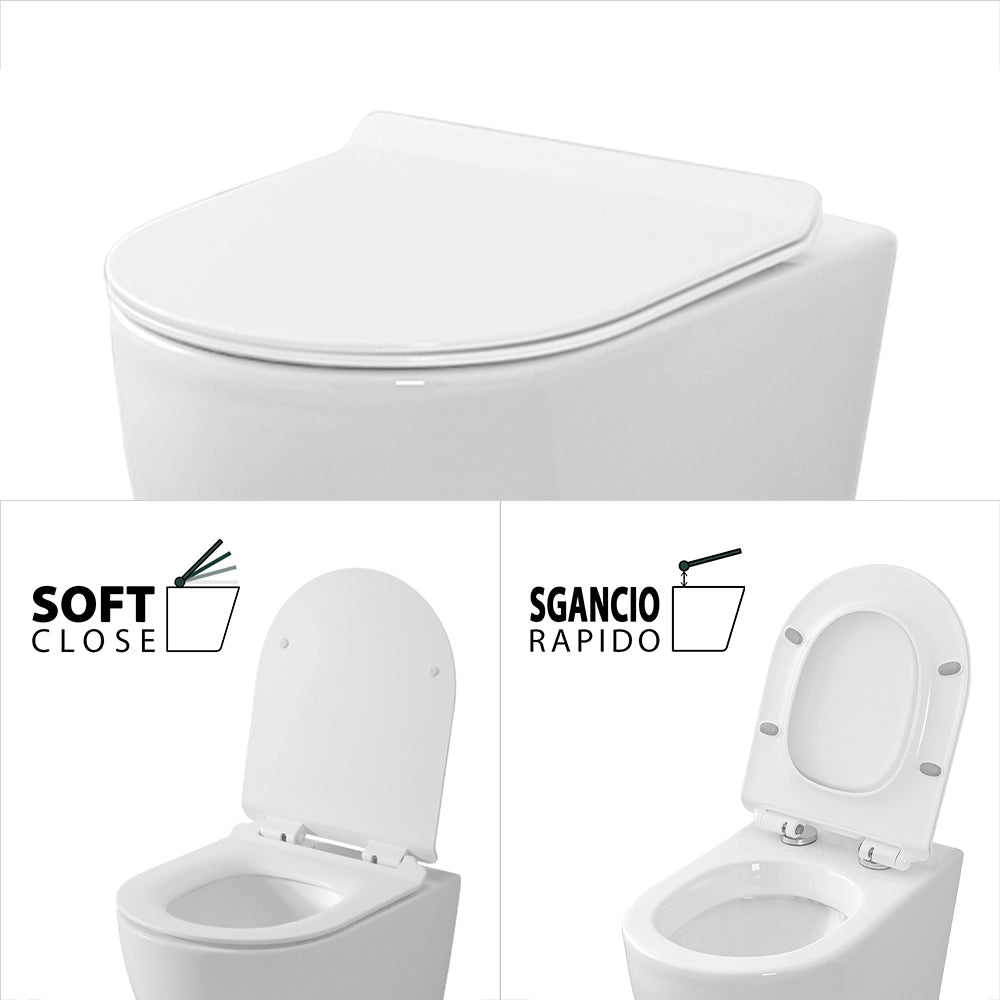 Sedile originale per wc Comoda sgancio rapido e chiusura soft-close
