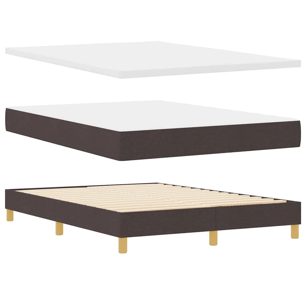 Letto a molle con materasso Marrone Scuro 200 x 160 cm Tessuto 3341366