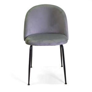 Sedia Sammi 50x57xh47/77,5 cm in Tessuto Velluto Grigio/Nero