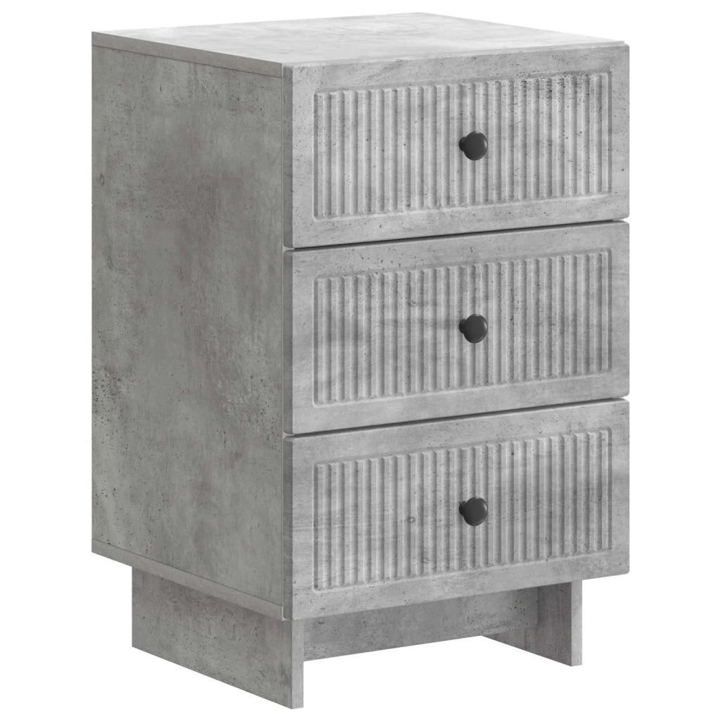 Comodino | Armadio da Notte | Mobiletto da notte con cassetto Grigio Cemento 43 x 41 x 66,5 cm
