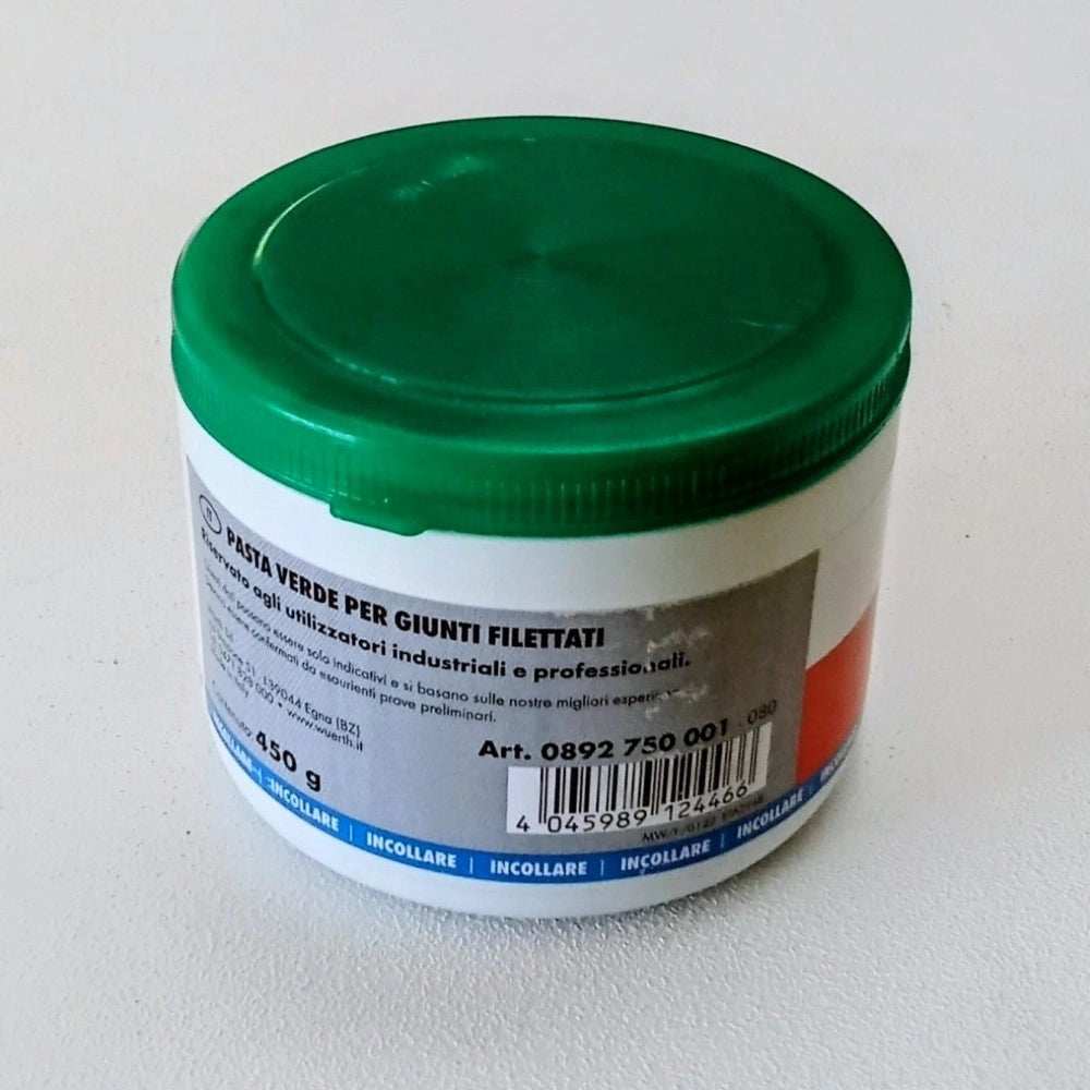 Pasta verde antibloccante da 450gr per giunti e raccordi filettati