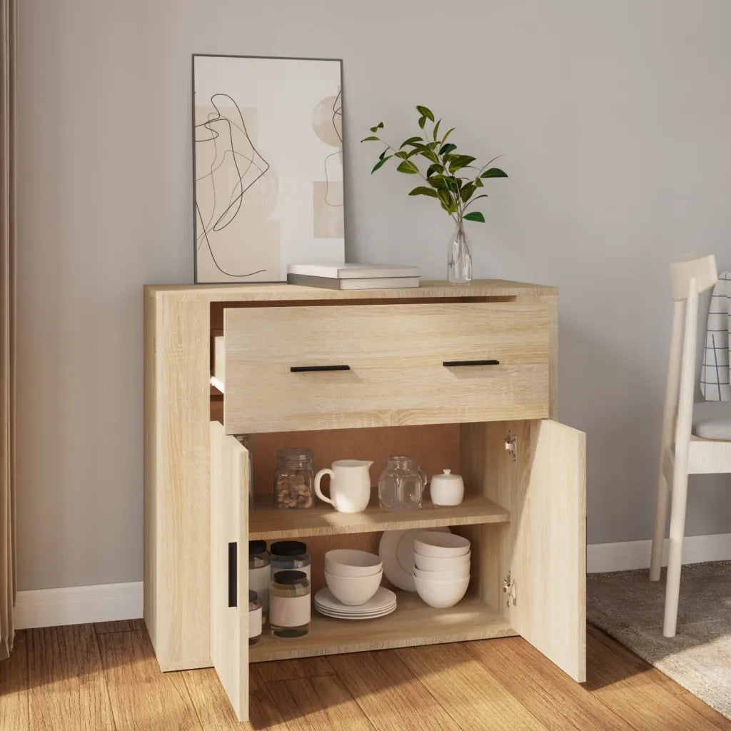 Credenza Rovere Sonoma 80x33x70 cm in Legno Multistrato 816571