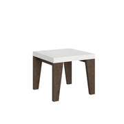 Tavolo Allungabile 90/246x90x77 cm Naxy Mix piano Bianco Frassino gambe Noce