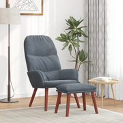 Poltrona Relax con Poggiapiedi Grigio Scuro in Velluto 3315117