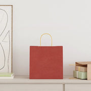 Sacchetti di Carta 250 pz con Manici Rossi 26x17x25 cm 4101759