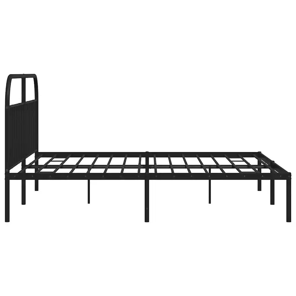 Giroletto con Testiera-Struttura Letto con testiera in Metallo Nero 193x203 cm 413098