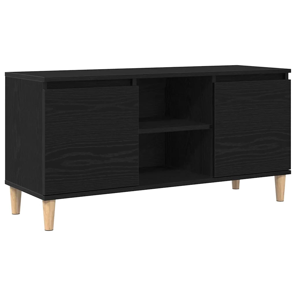 Mobile TV Rovere Nero 102 x 35 x 50 cm Legno multistrato 862584