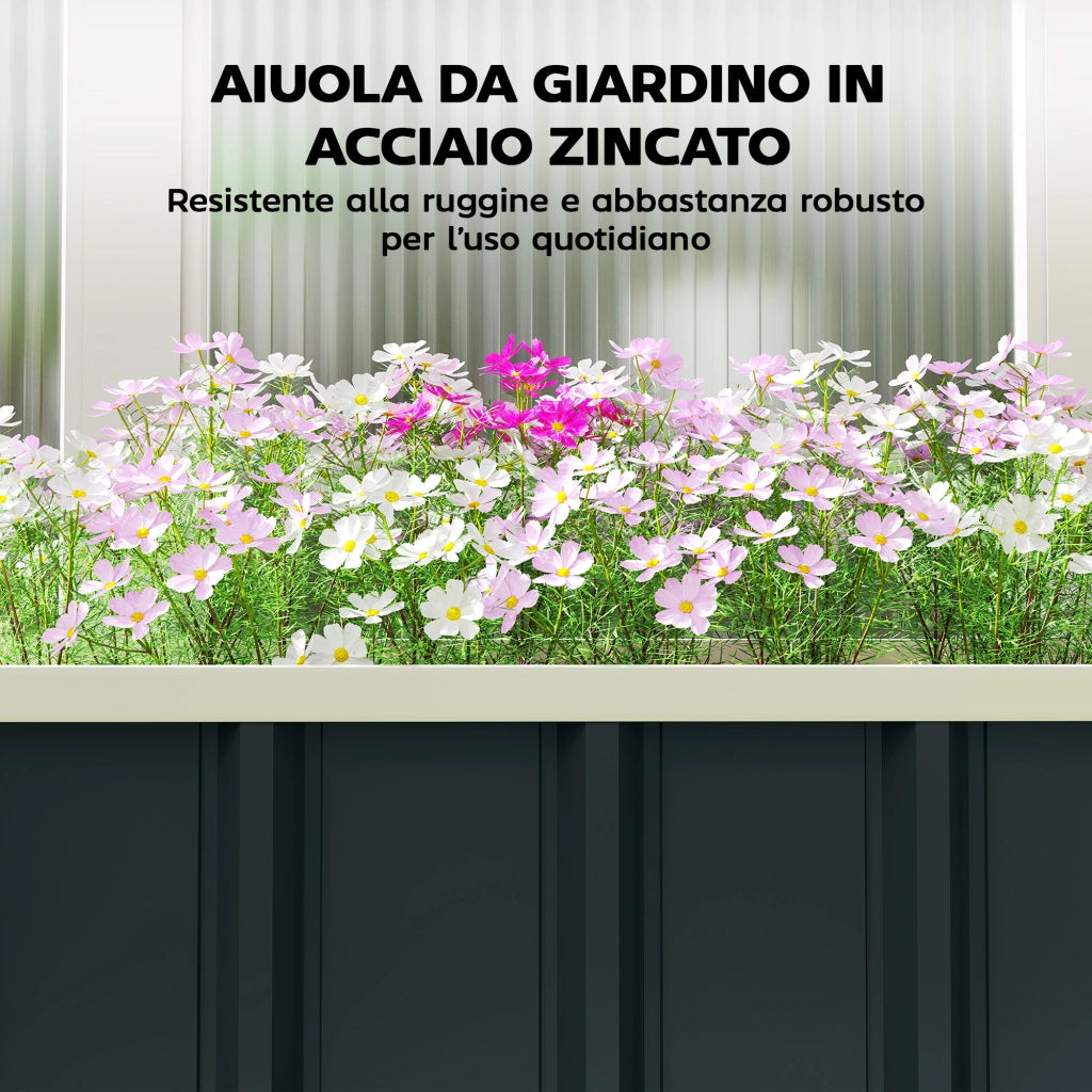 Letto Orto Rialzato ¨C zephmum ¨C Grigio Scuro Acciaio 136x52x31