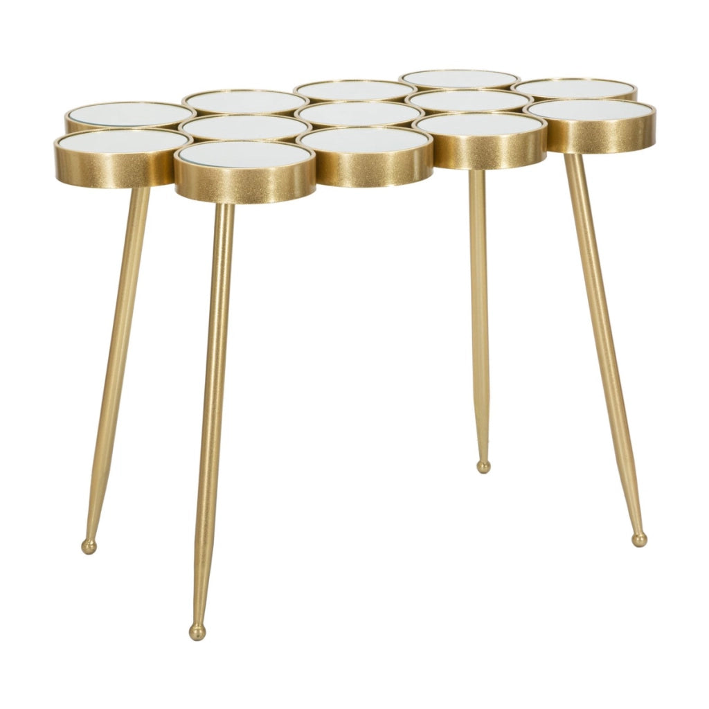 Tavolo Consolle VKH623, Oro, Metallo, 100x55x70 cm