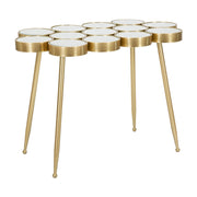 Tavolo Consolle VKH623, Oro, Metallo, 100x55x70 cm