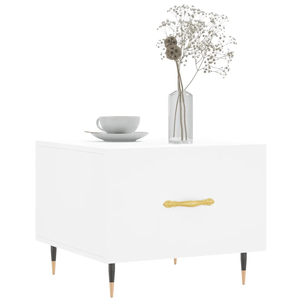 Tavolino da Salotto Bianco 50x50x40 cm in Legno Multistrato 829348