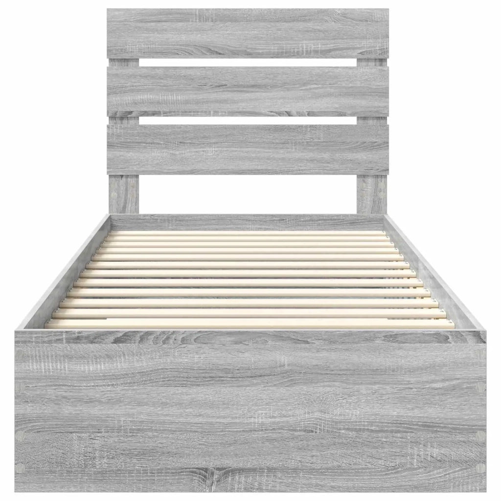 Struttura del letto Grigio Sonoma 90 x 200 cm Legno multistrato 3412017