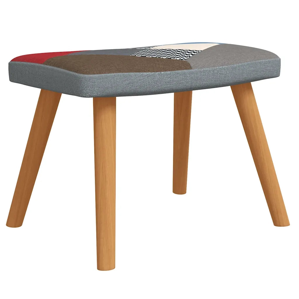 Sedia a Dondolo con Poggiapiedi in Tessuto Patchwork CFW8126411