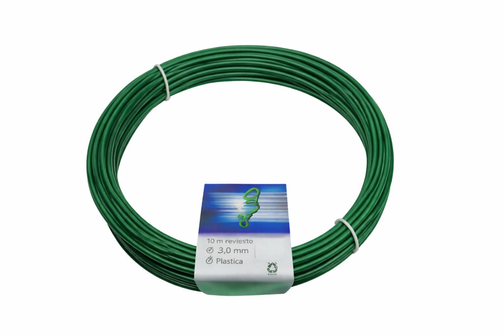 FILO PLASTIFICATO PER TENSIONE E STENDIBIANCHERIA- filo ø mm.1,8-2,70 - mt.20 - verde - 10 pezzi