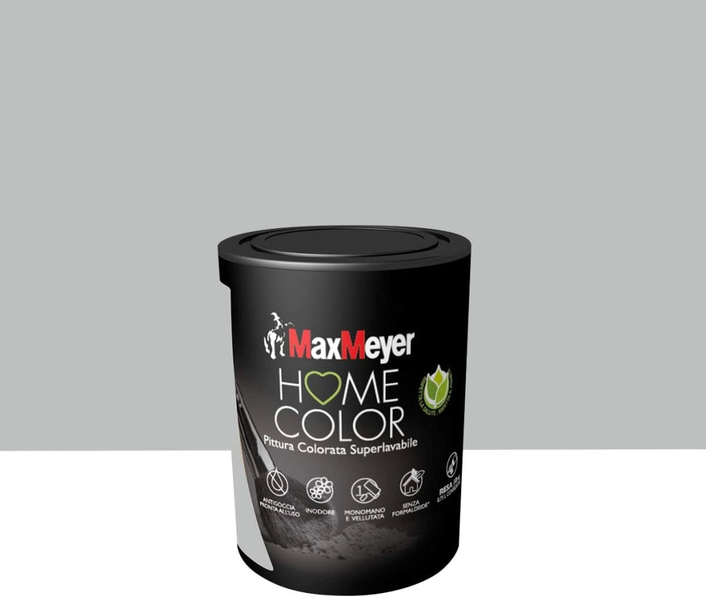 Idropittura Colorata Superlavabile per Interni HomeColor, Colore Silver, 0.75L