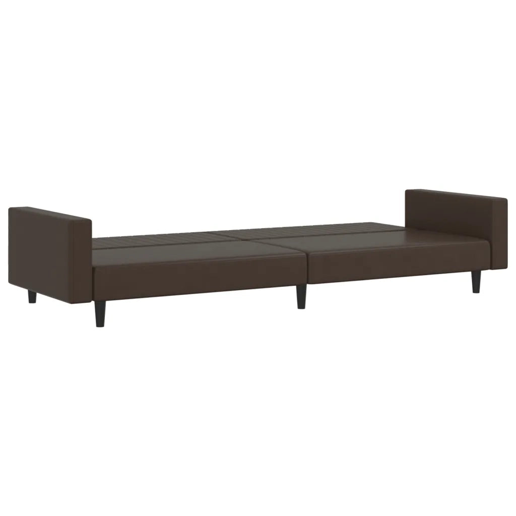 Divano letto | Sof¨¤ letto | Letto singolo a 2 Posti Marrone in Similpelle