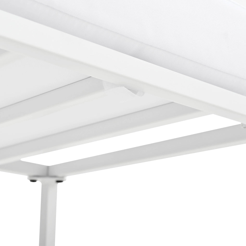 Set da pranzo da esterno 6 posti con tavolo 117x117 cm; vetro temperato e dettagli rattan