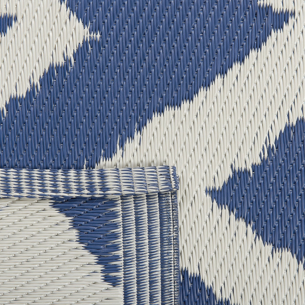 Tappeto per esterni Blu navy in materiali sintetici Rettangolare 120 x 180 cm Motivo a zig zag