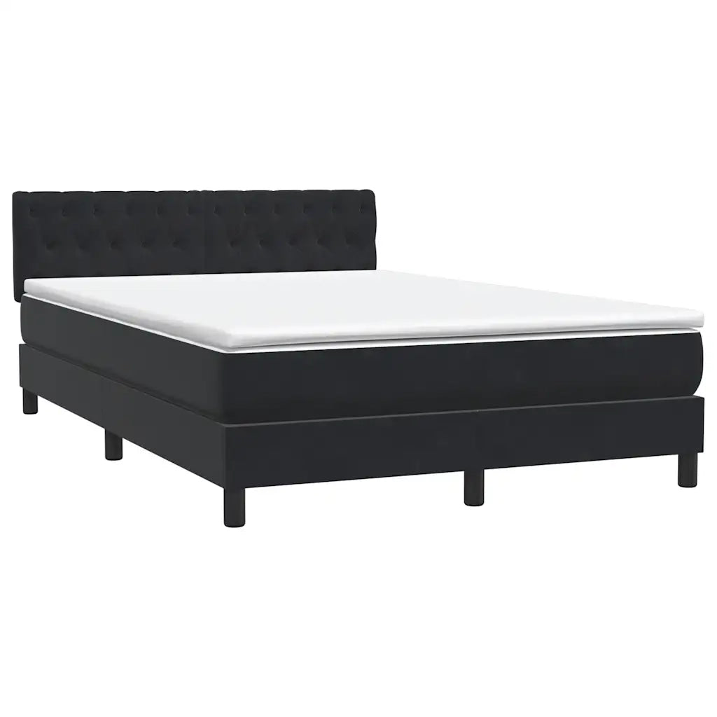 Giroletto a Molle con Materasso Nero 160x210 cm in Velluto 3316505