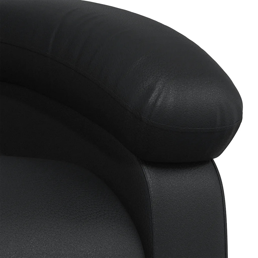 Divano Sedia-Poltrona Reclinabile Nera in Similpelle 612438